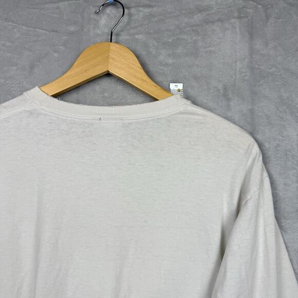 Vintage 90s Nike Center Swoosh White Long Sleeve T-Shirt Men Sz M Canada Made - Picture 7 of 11